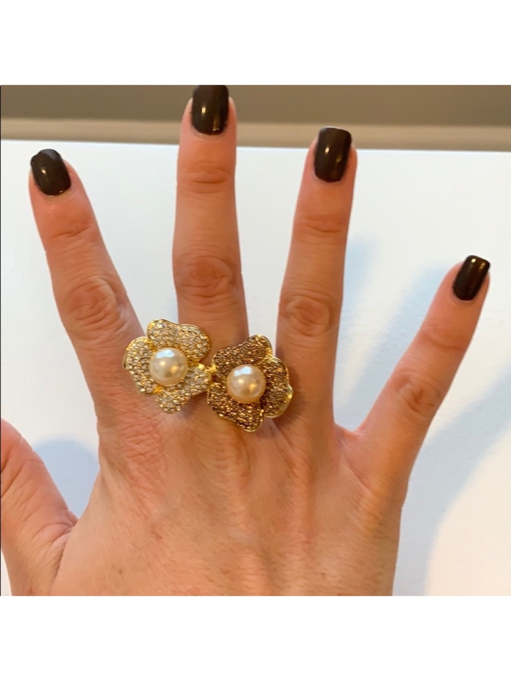 Lenox Double Flower
Blossom Ring Sz 9 Vintage